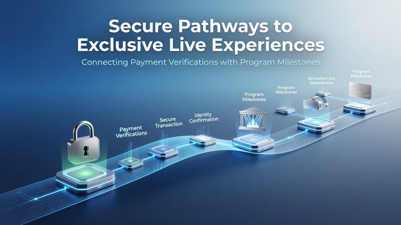 Secure payment verification interface displaying milestone progress for exclusive live experiences in gaming platforms